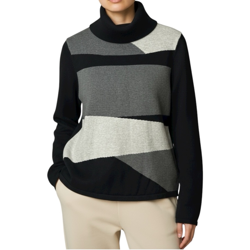 Haggar Vintage Cotton Turtle Neck Long Sleeve Sweater Size Medium
